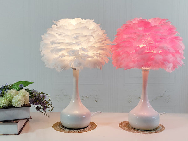 Luxury Feather Table Lamp Bedroom