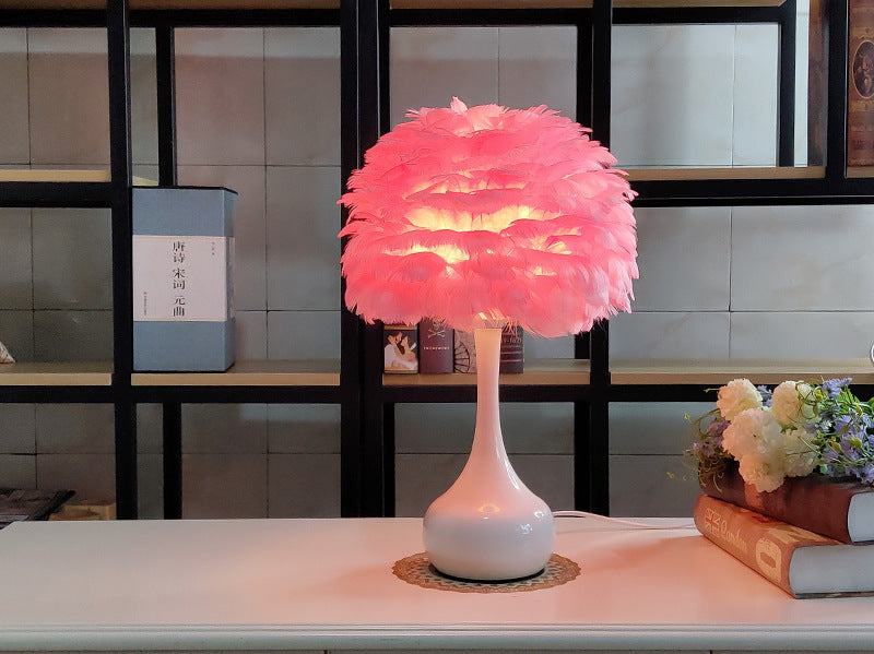 Luxury Feather Table Lamp Bedroom