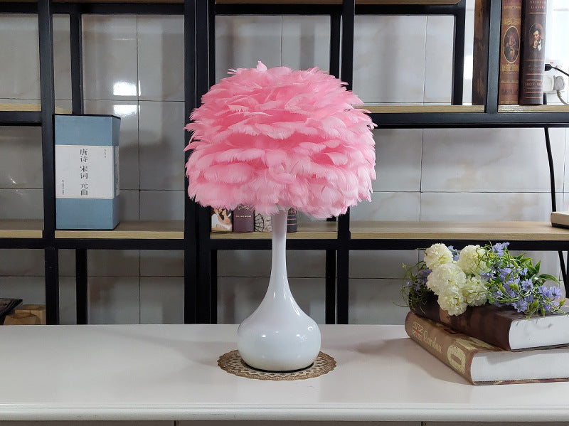 Luxury Feather Table Lamp Bedroom