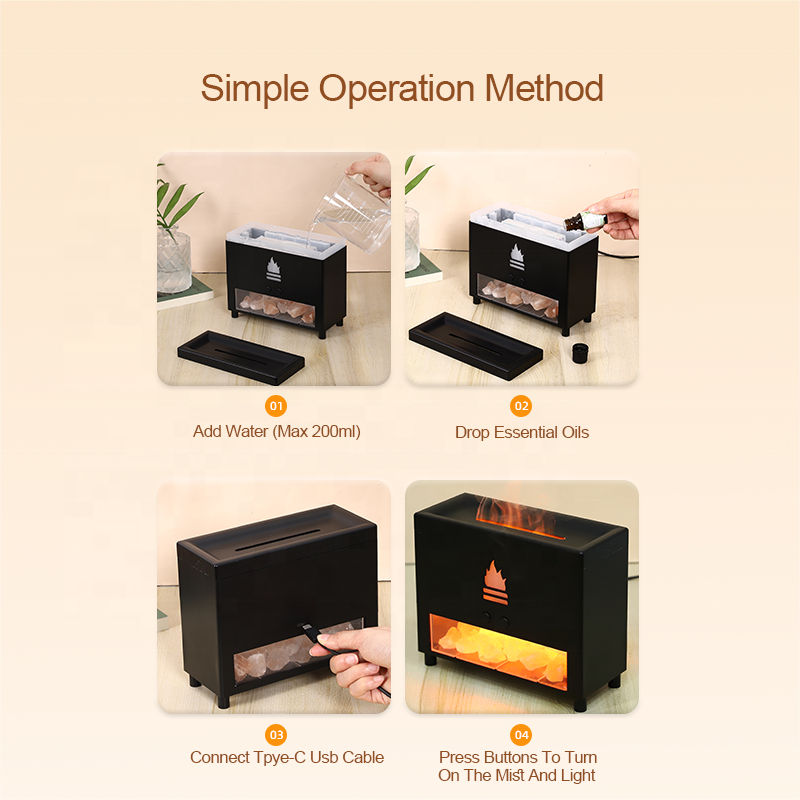3D Fire Effect Humidifier & Aroma Diffuser - for Home Decor & Relaxation