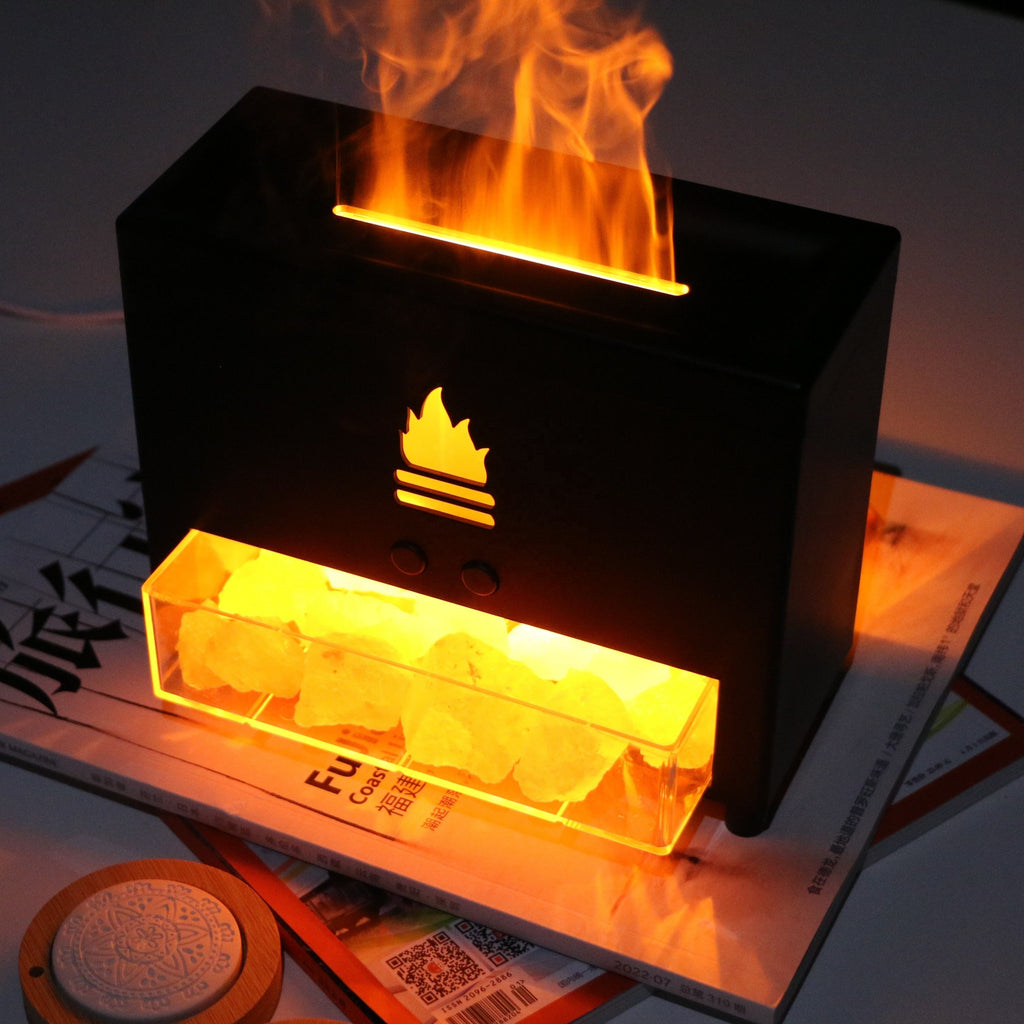 3D Fire Effect Humidifier & Aroma Diffuser - for Home Decor & Relaxati ...