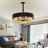 Modern Simple Black Crystal Living Room Lighting